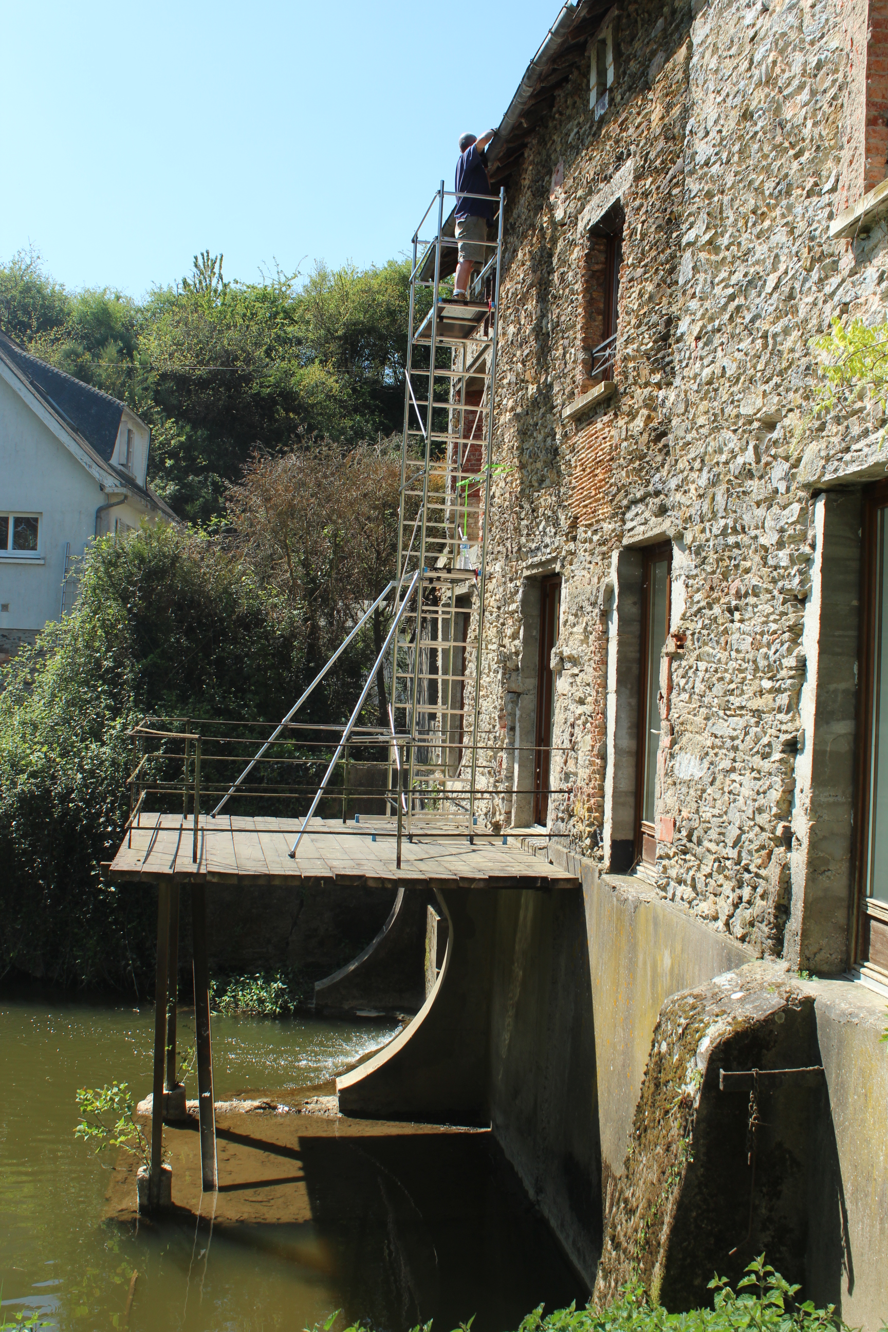 attacking the old chimney